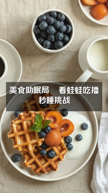 抖音张大温柔🐸助眠视频封面：美食助眠局🍜看蛙蛙吃播秒睡挑战